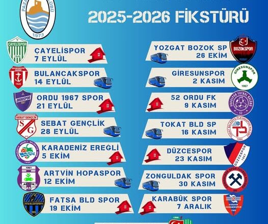 RİZE-PAZARSPOR’UN LİG FİKTÜRÜ BELLİ OLDU..