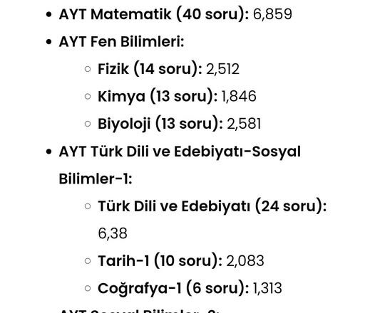  TYT ve AYT AÇIKLANDI…