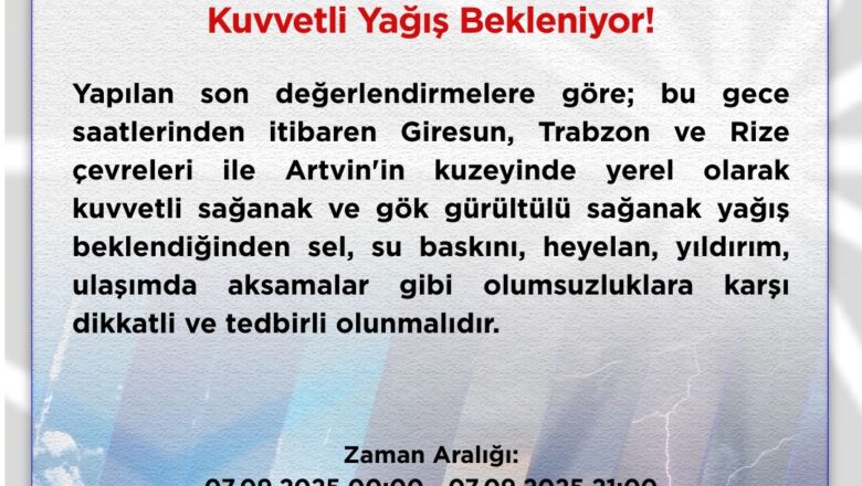  VALİLİK UYARDI…YAĞIŞ  GELİYOR…