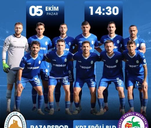  PAZARSPOR YARIN (5.10.25) KDZ.EREĞLİ BLD.SPOR İLE KENDİ SAHASINDA KARŞILAŞIYOR.