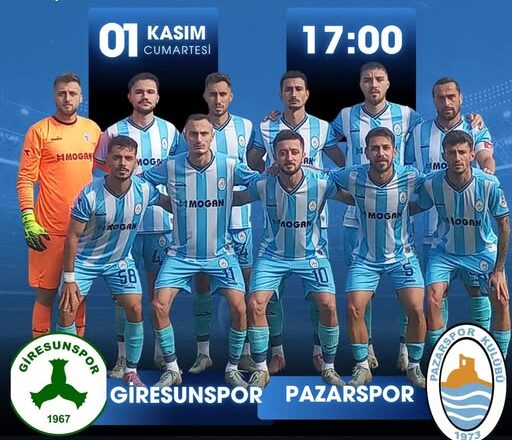  PAZARSPOR BUGÜN (1.11.2025) GİRESUNSPOR İLE DEPLASMAN ‘DA KARŞILAŞIYOR.