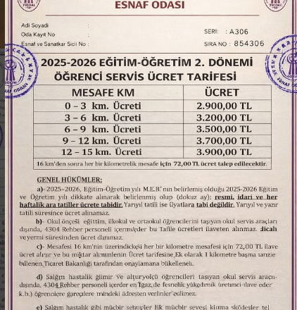  RİZE-PAZAR ‘DA ÖĞRENCİ TAŞIMA SERVİS ÜCRETLERİ AÇIKLANDI…